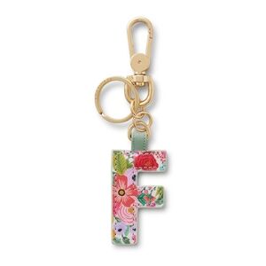 NWT Rifle Paper Co Garden Party Monogram Floral F Keyring